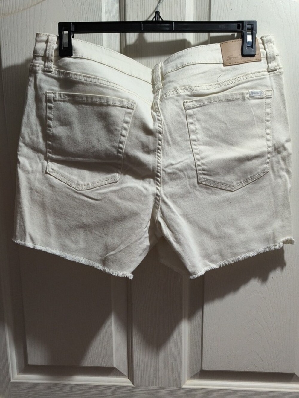 Seven7 Women's Cream Denim Cutoff Shorts - Picture 2 of 4